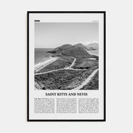 Saint Kitts and Nevis Travel B&W Poster
