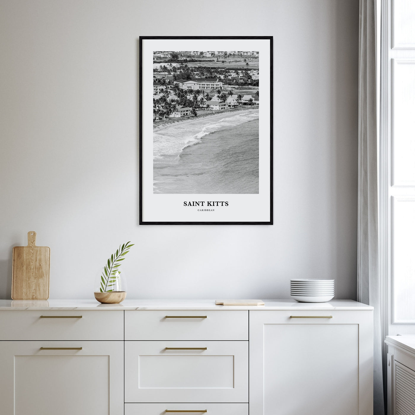 Saint Kitts Portrait B&W Poster