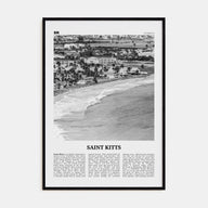 Saint Kitts Travel B&W Poster