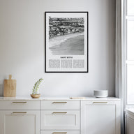 Saint Kitts Travel B&W Poster