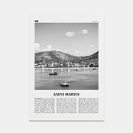 Saint Martin Travel B&W Poster