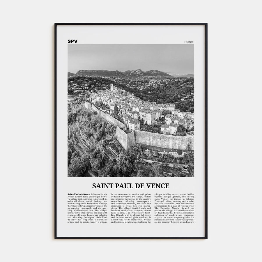Saint-Paul-de-Vence Travel B&W Poster