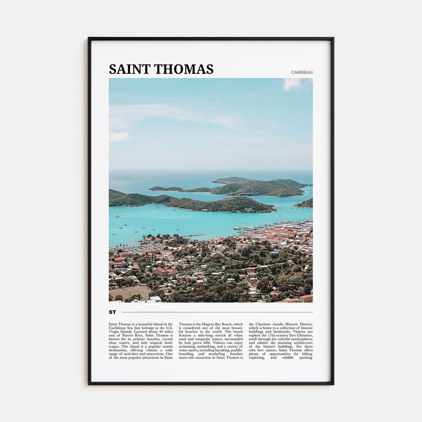 Saint Thomas Travel Color Poster