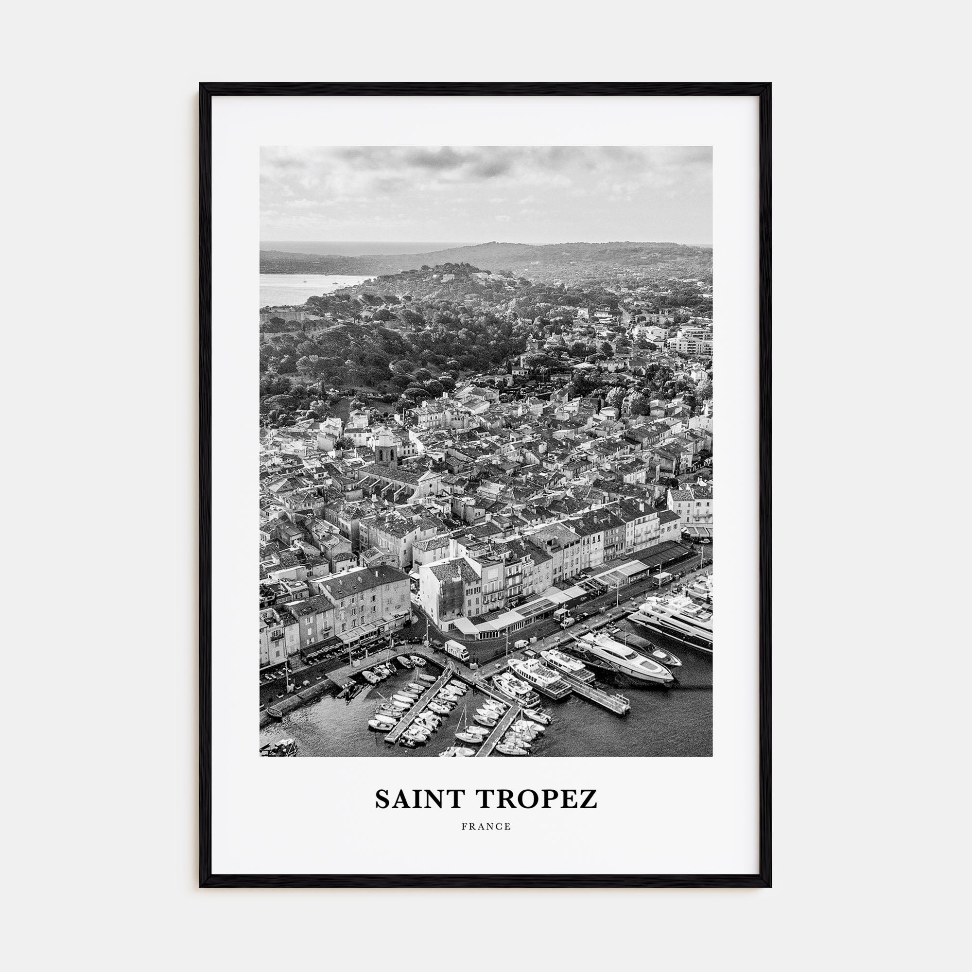 Saint-Tropez Portrait B&W Poster