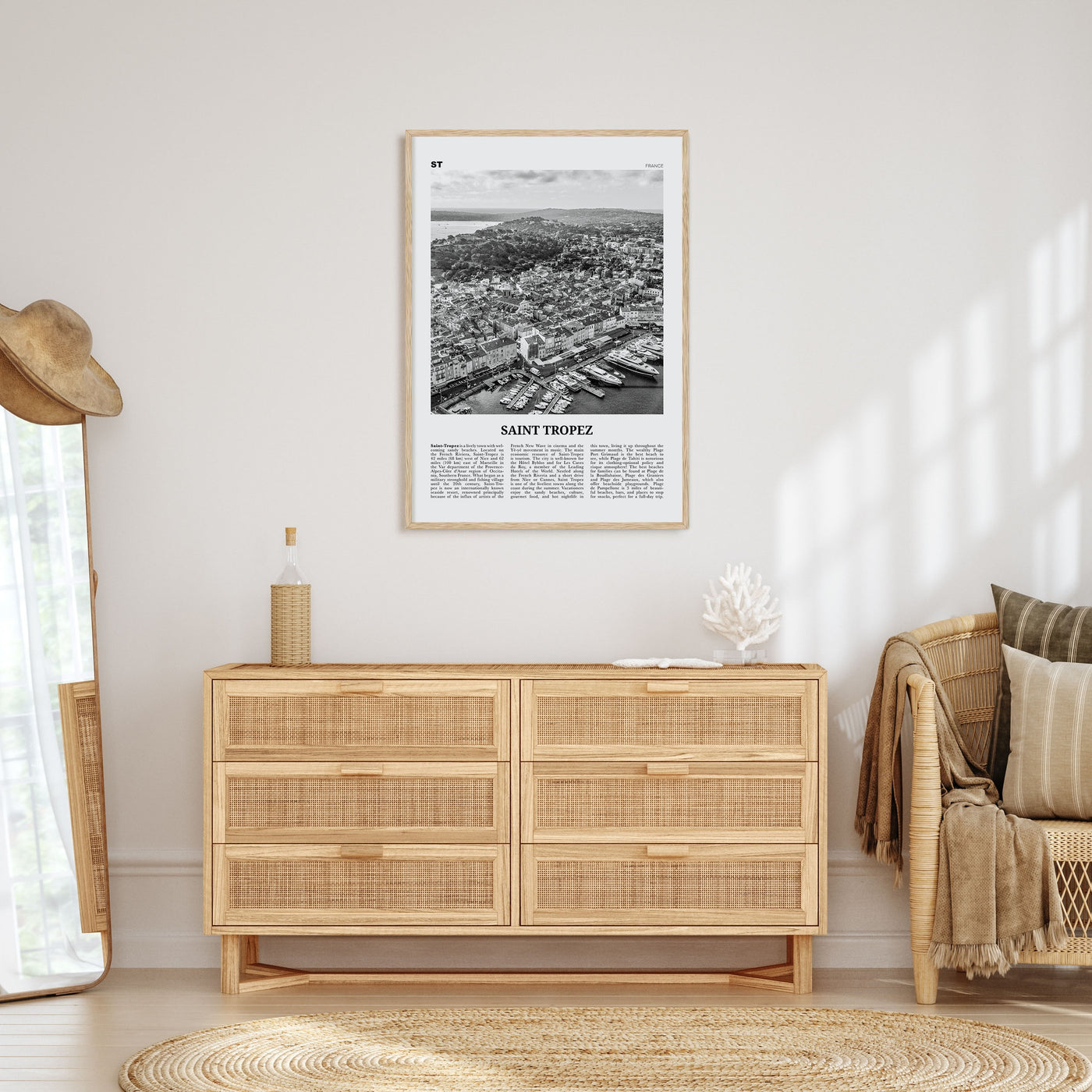 Saint-Tropez Travel B&W Poster