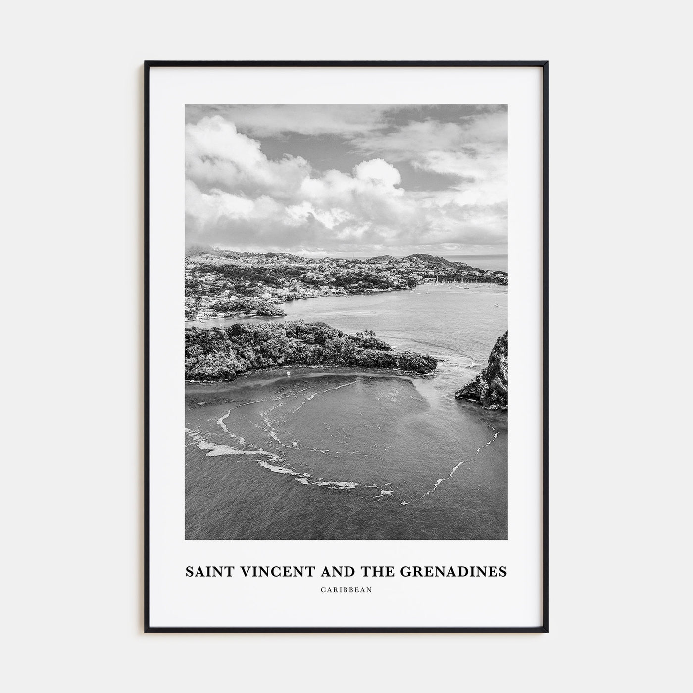 Saint Vincent and the Grenadines Portrait B&W Poster