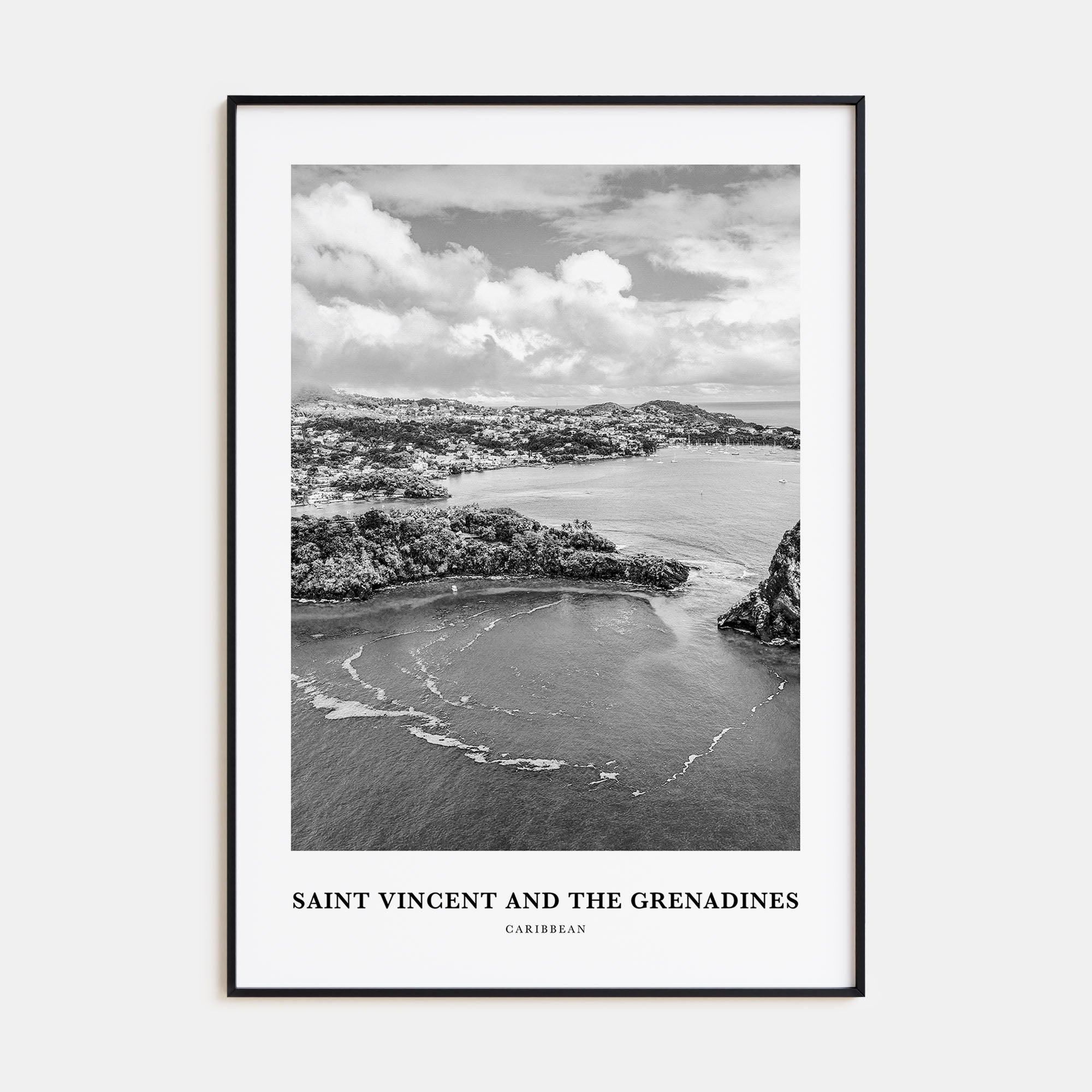 Saint Vincent and the Grenadines Portrait B&W Poster