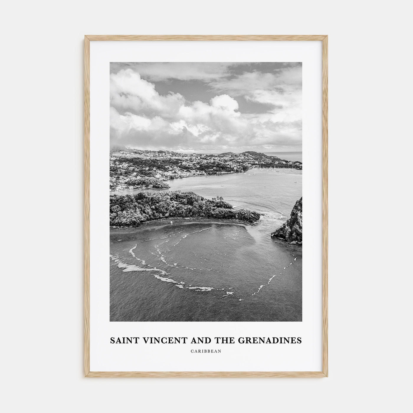 Saint Vincent and the Grenadines Portrait B&W Poster