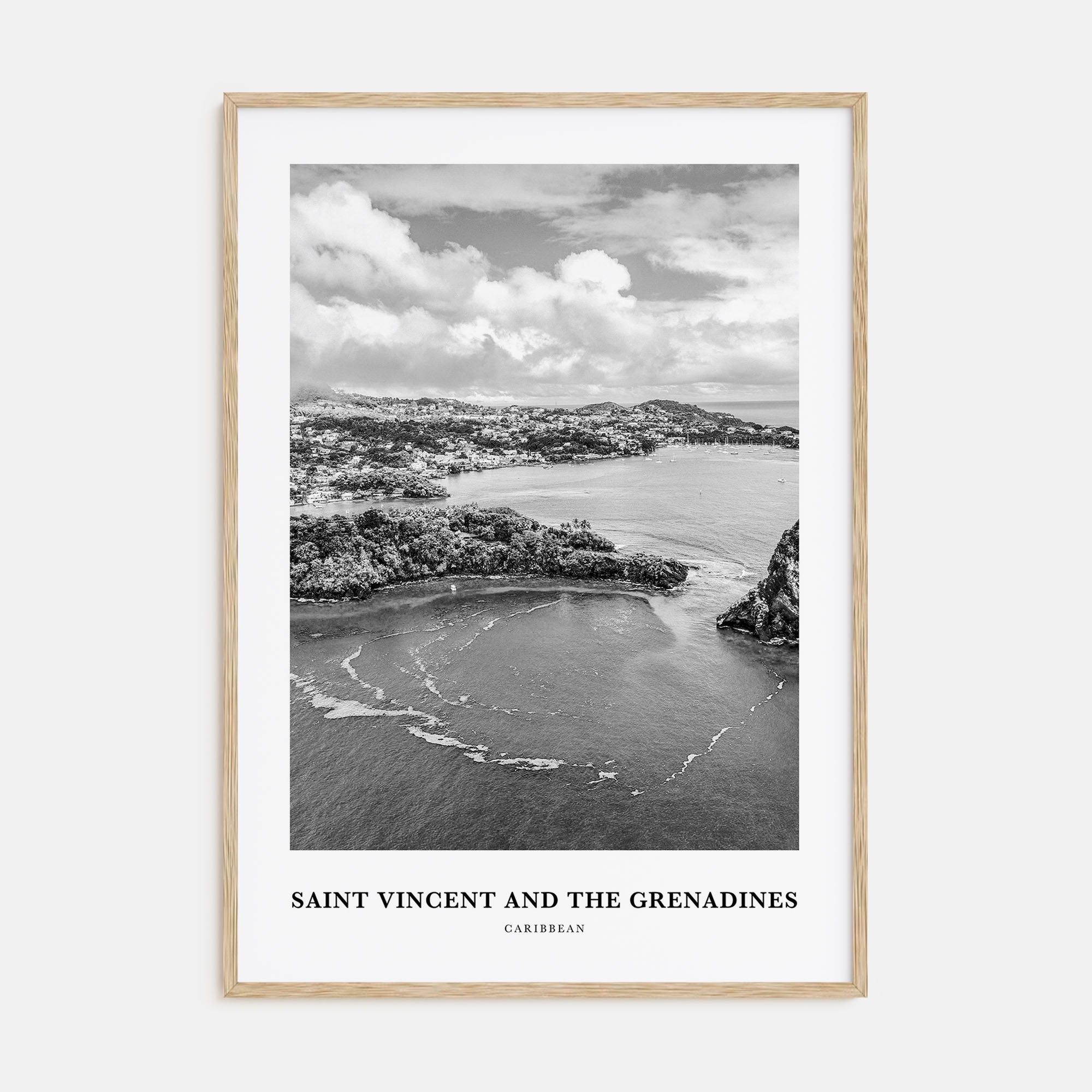 Saint Vincent and the Grenadines Portrait B&W Poster
