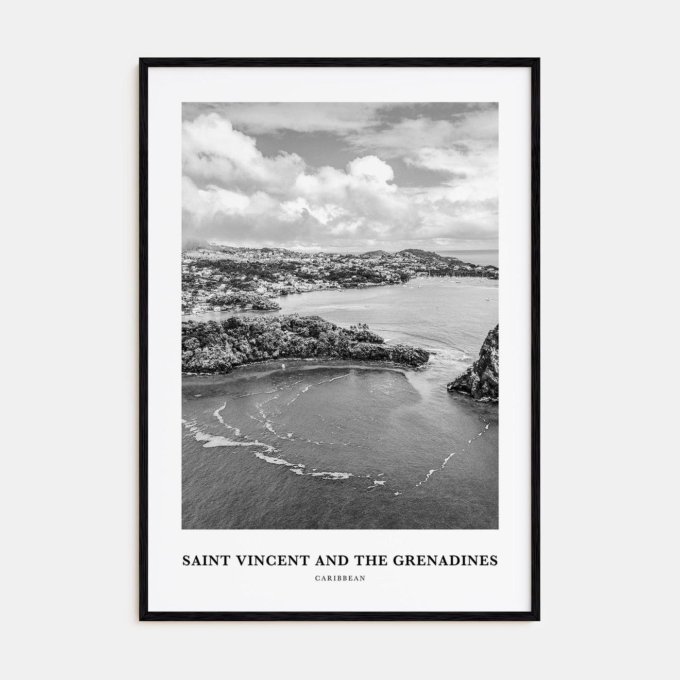 Saint Vincent and the Grenadines Portrait B&W Poster