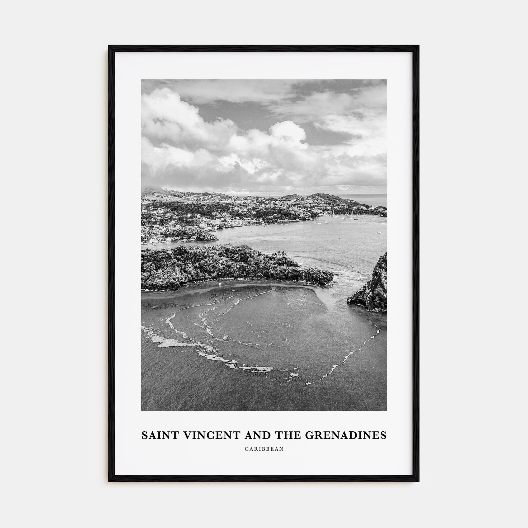 Saint Vincent and the Grenadines Portrait B&W Poster