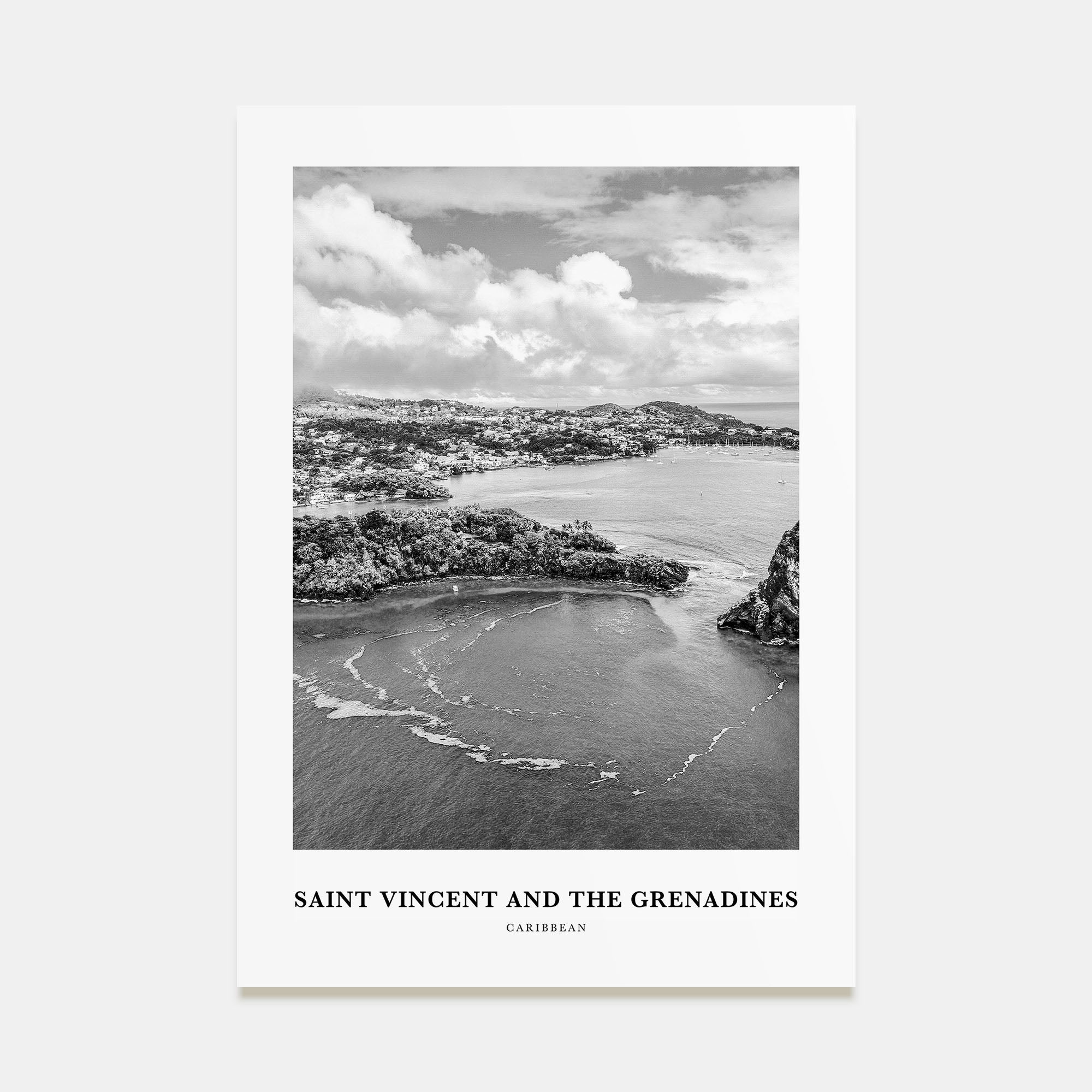 Saint Vincent and the Grenadines Portrait B&W Poster
