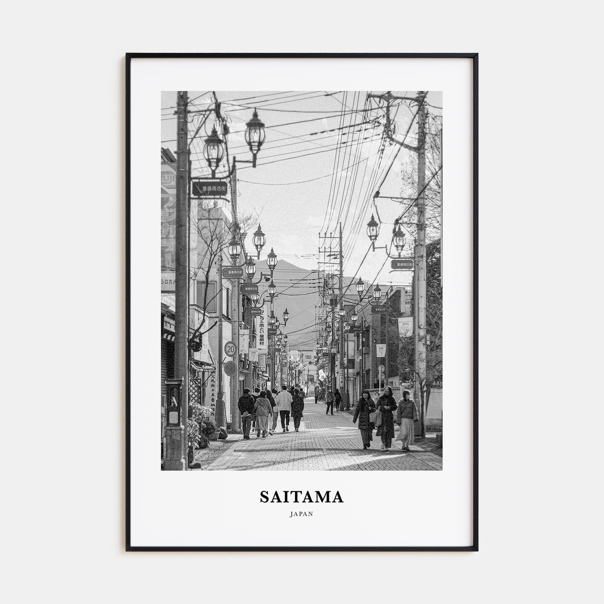 Saitama Portrait B&W Poster