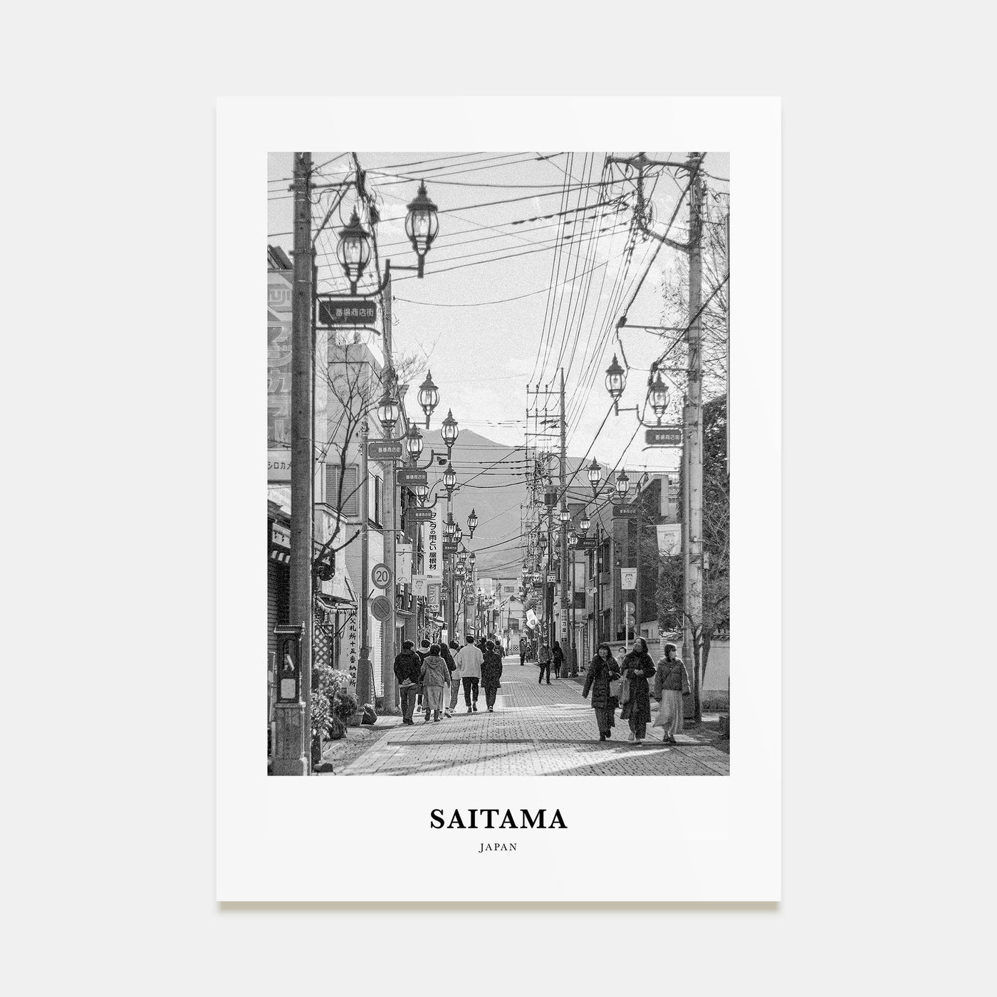 Saitama Portrait B&W Poster