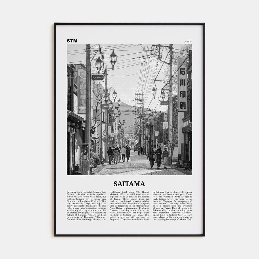 Saitama Travel B&W Poster