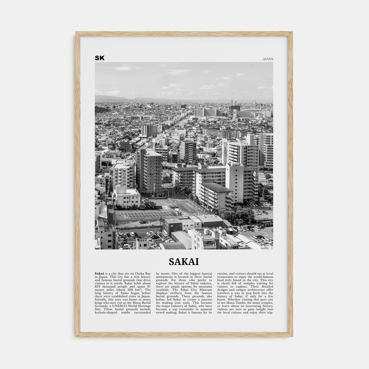 Sakai Travel B&W Poster