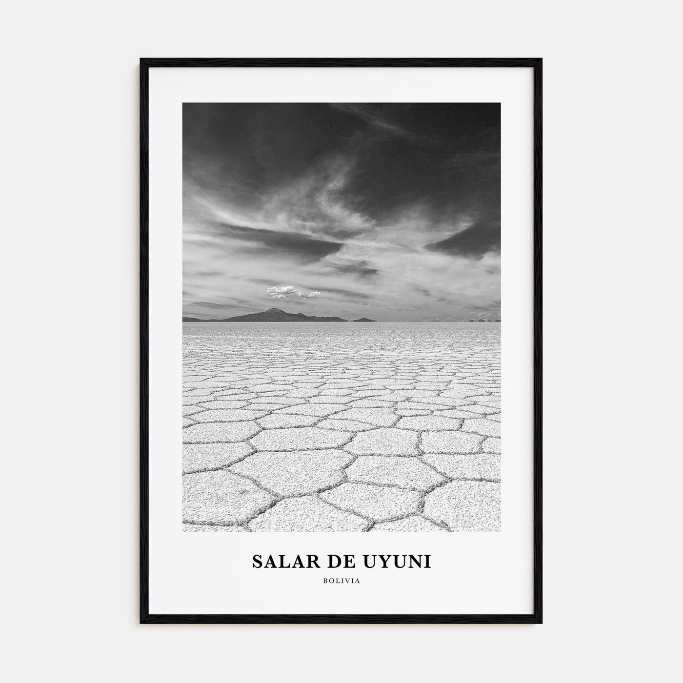 Salar de Uyuni Portrait B&W Poster