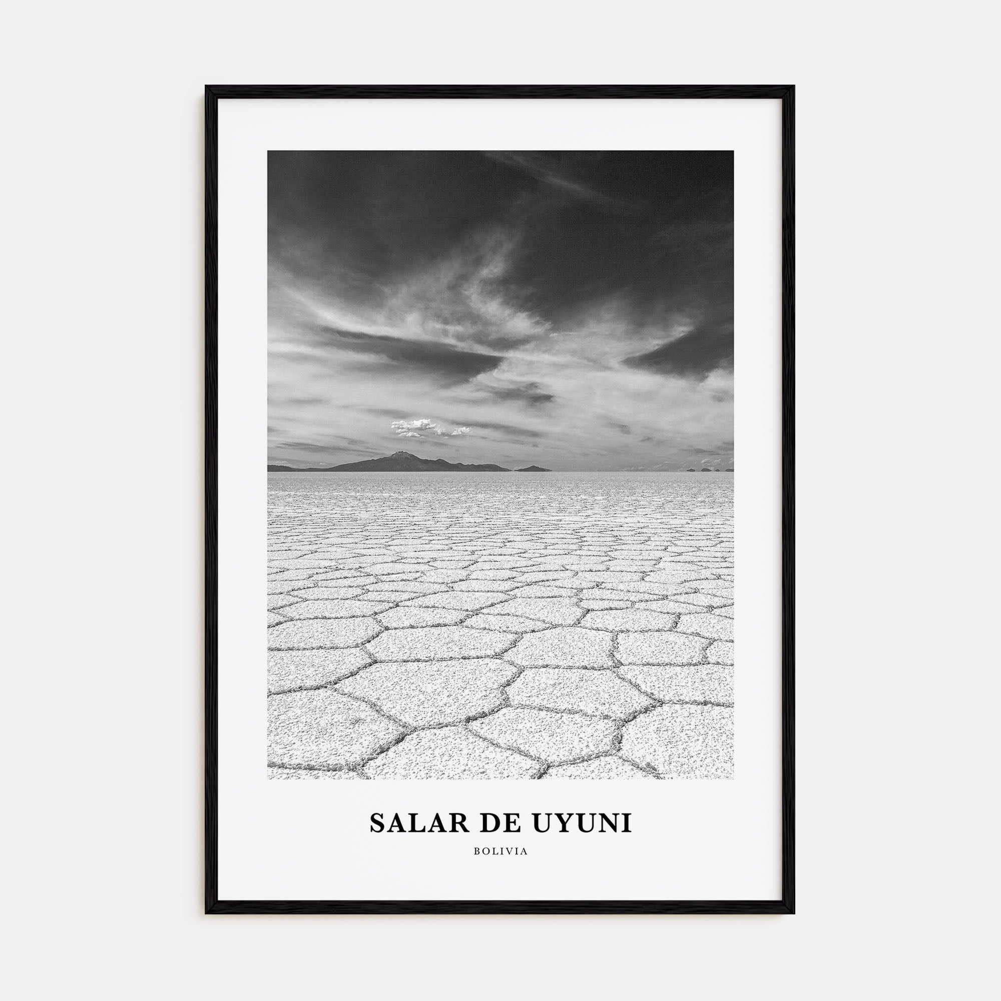Salar de Uyuni Portrait B&W Poster