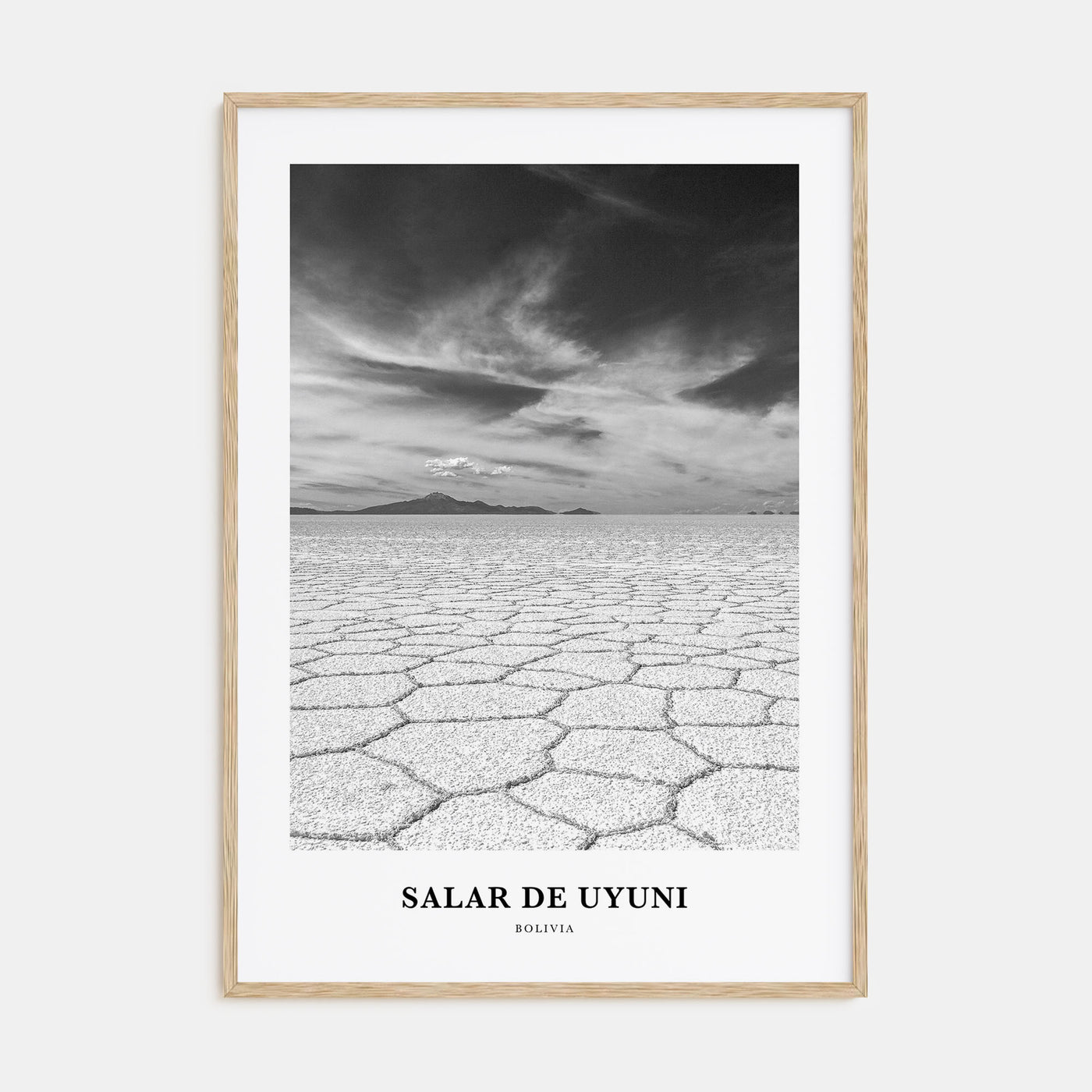 Salar de Uyuni Portrait B&W Poster