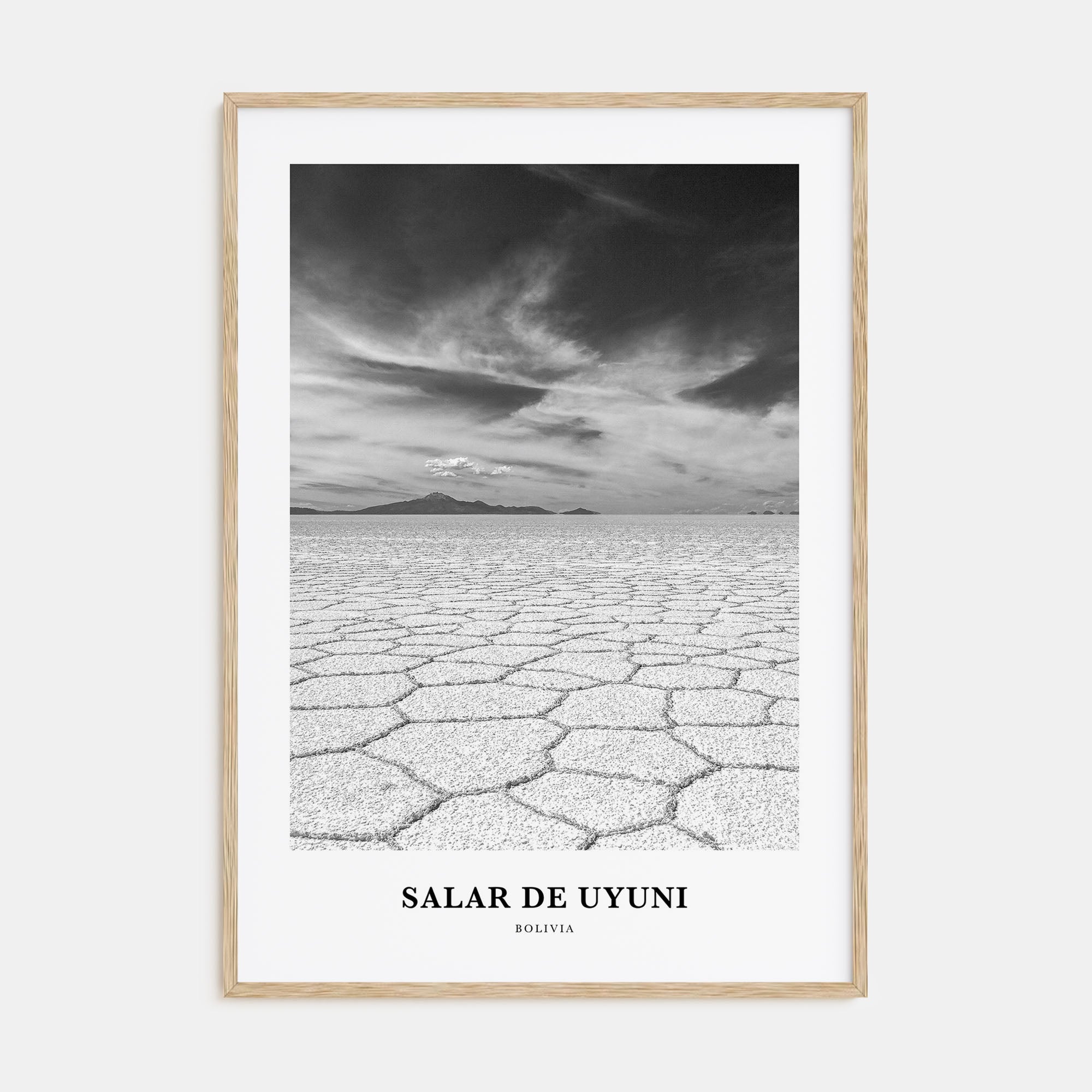 Salar de Uyuni Portrait B&W Poster