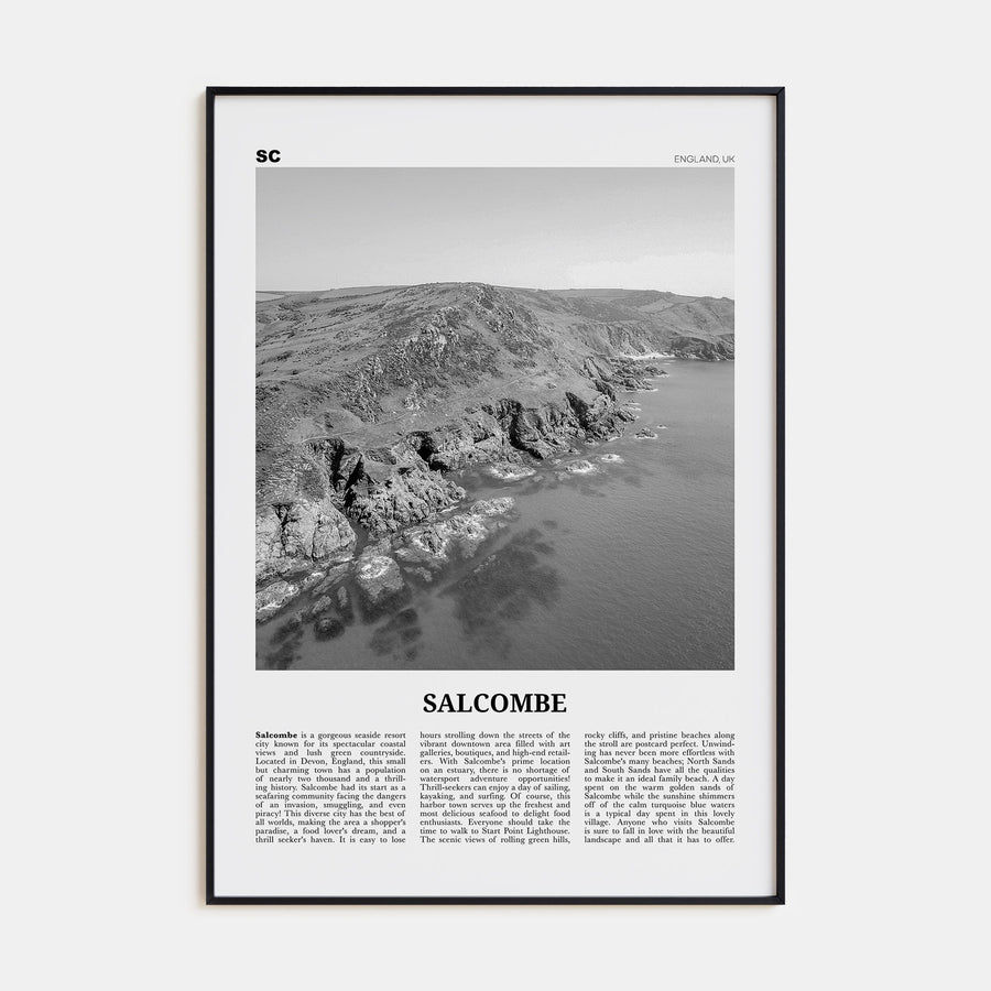 Salcombe Travel B&W Poster