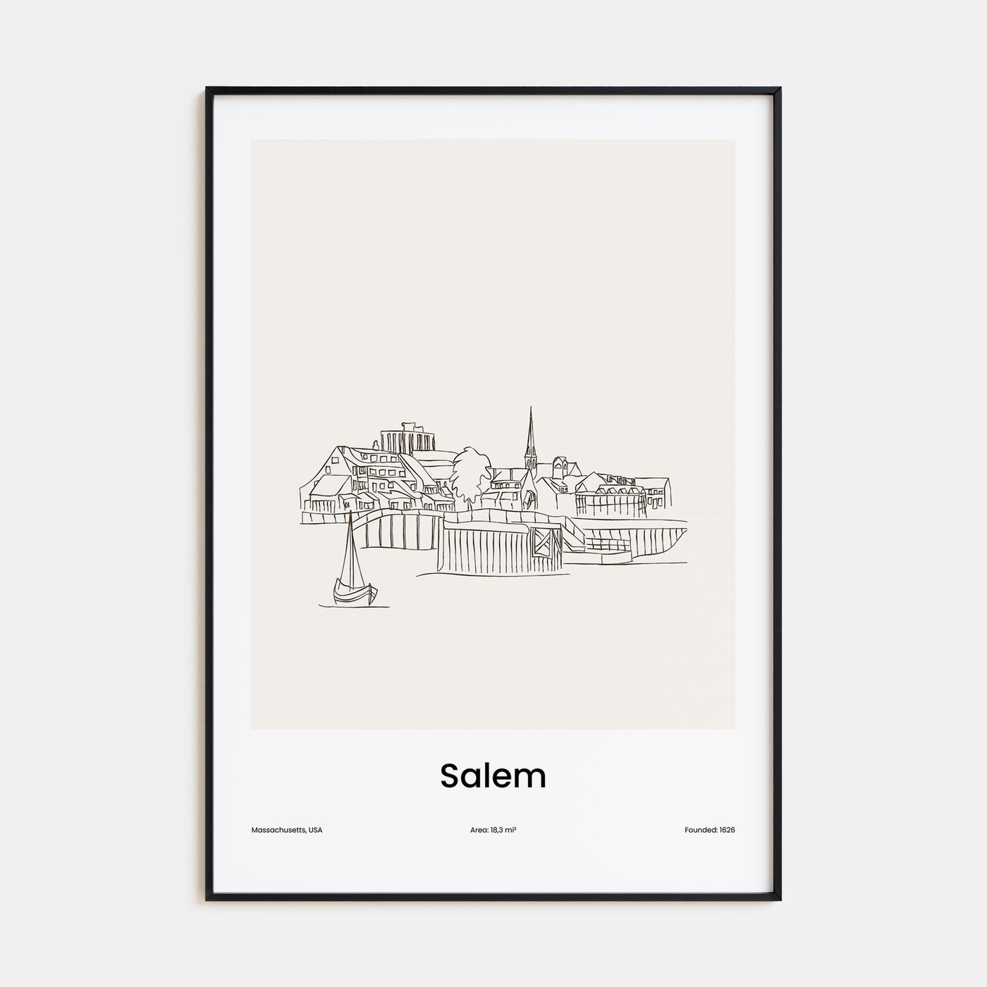 Salem, Massachusetts Drawn Poster