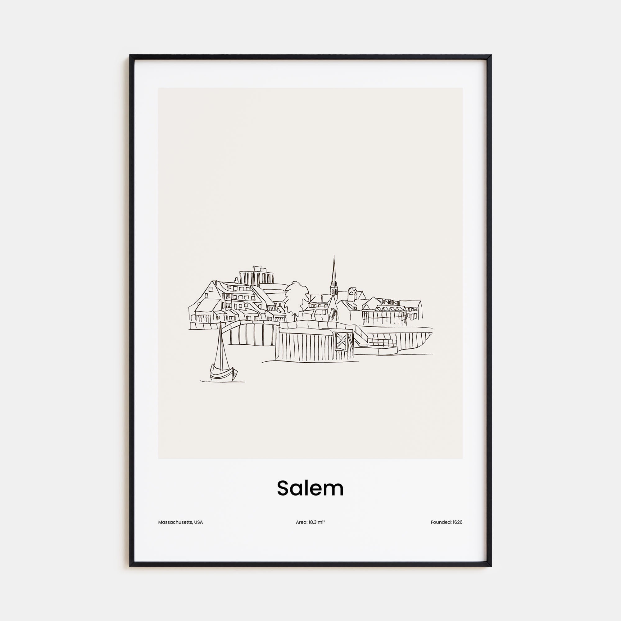 Salem, Massachusetts Drawn Poster