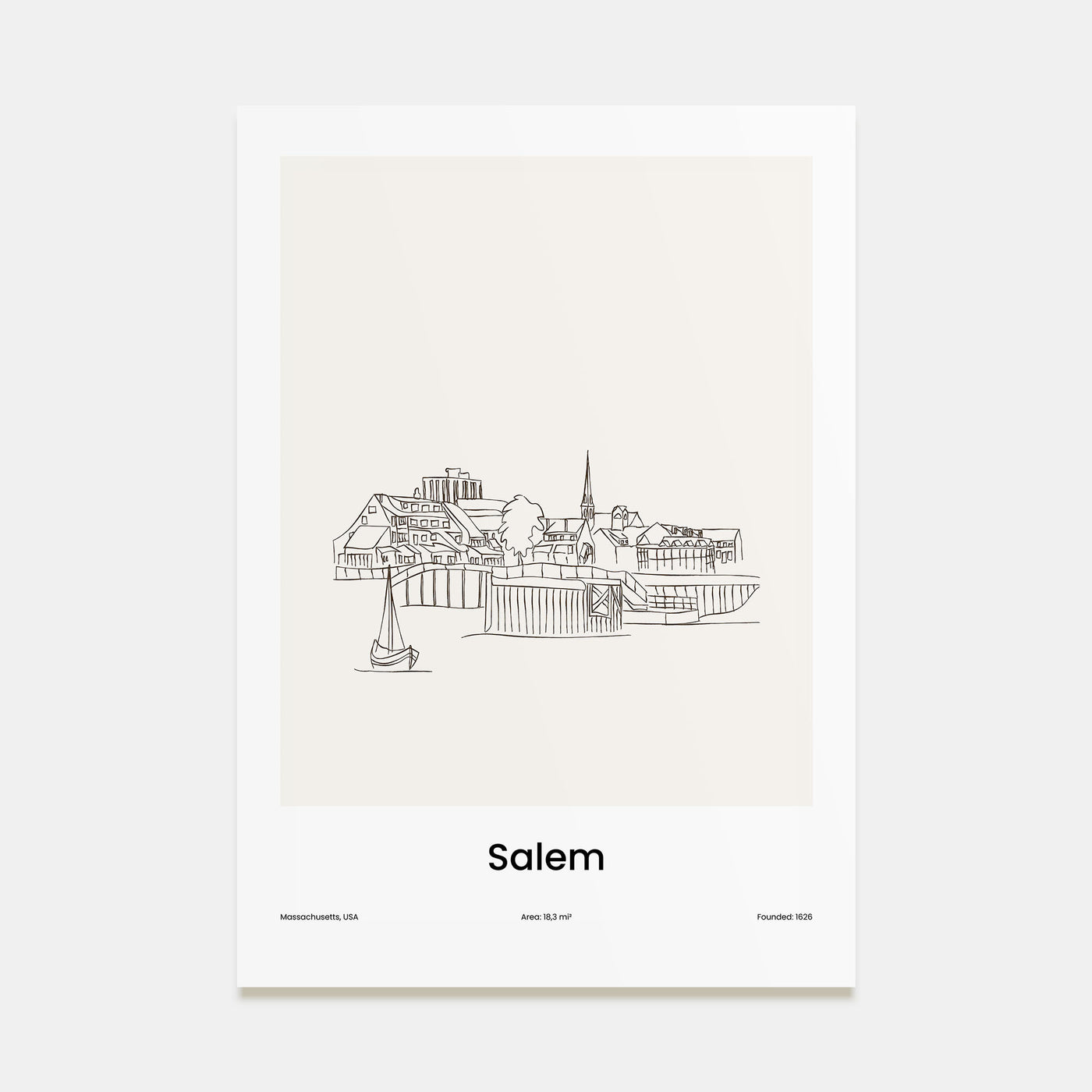 Salem, Massachusetts Drawn Poster