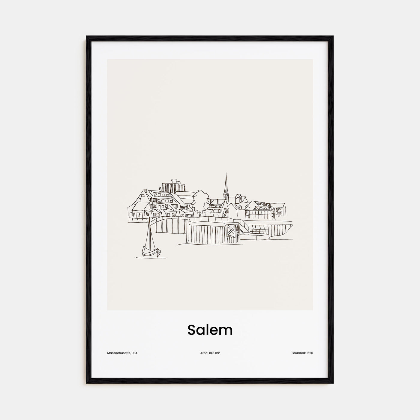Salem, Massachusetts Drawn Poster