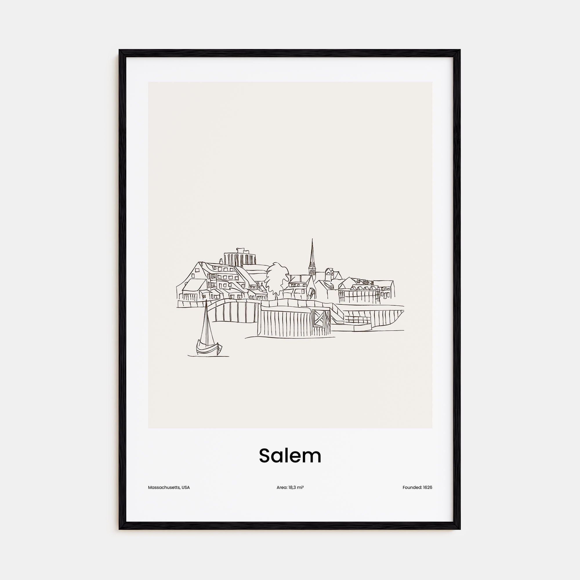 Salem, Massachusetts Drawn Poster