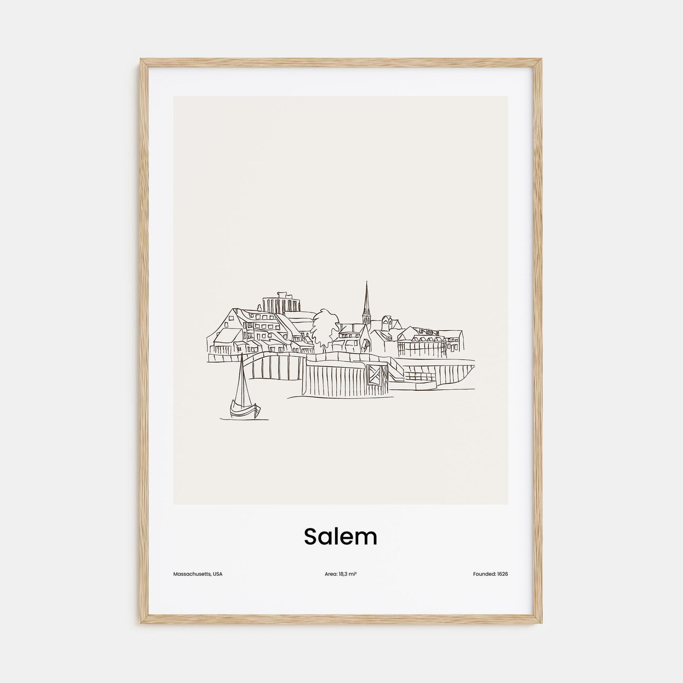 Salem, Massachusetts Drawn Poster
