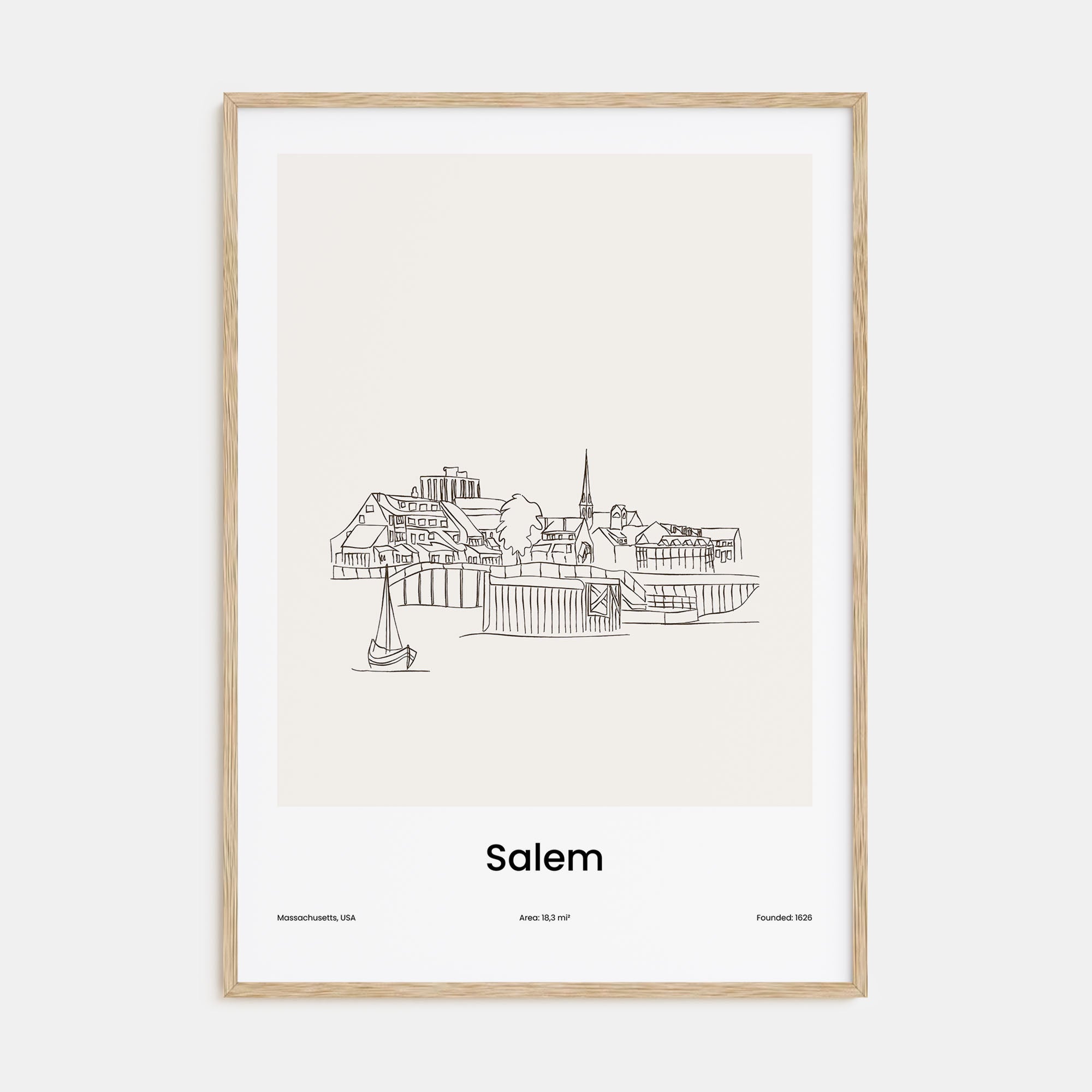 Salem, Massachusetts Drawn Poster