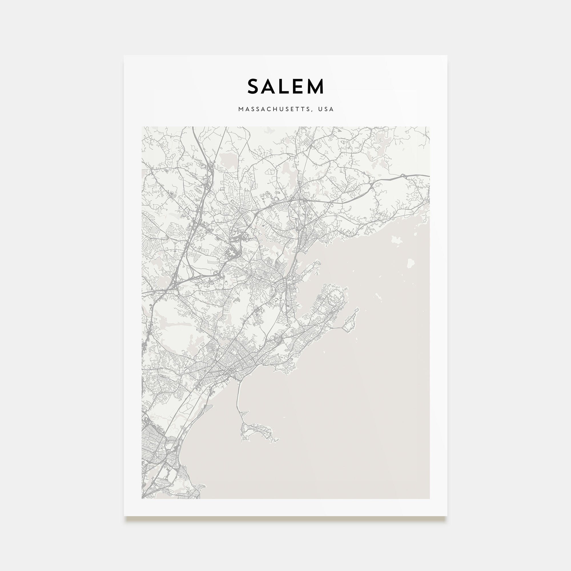 Salem, Massachusetts Map Portrait Poster