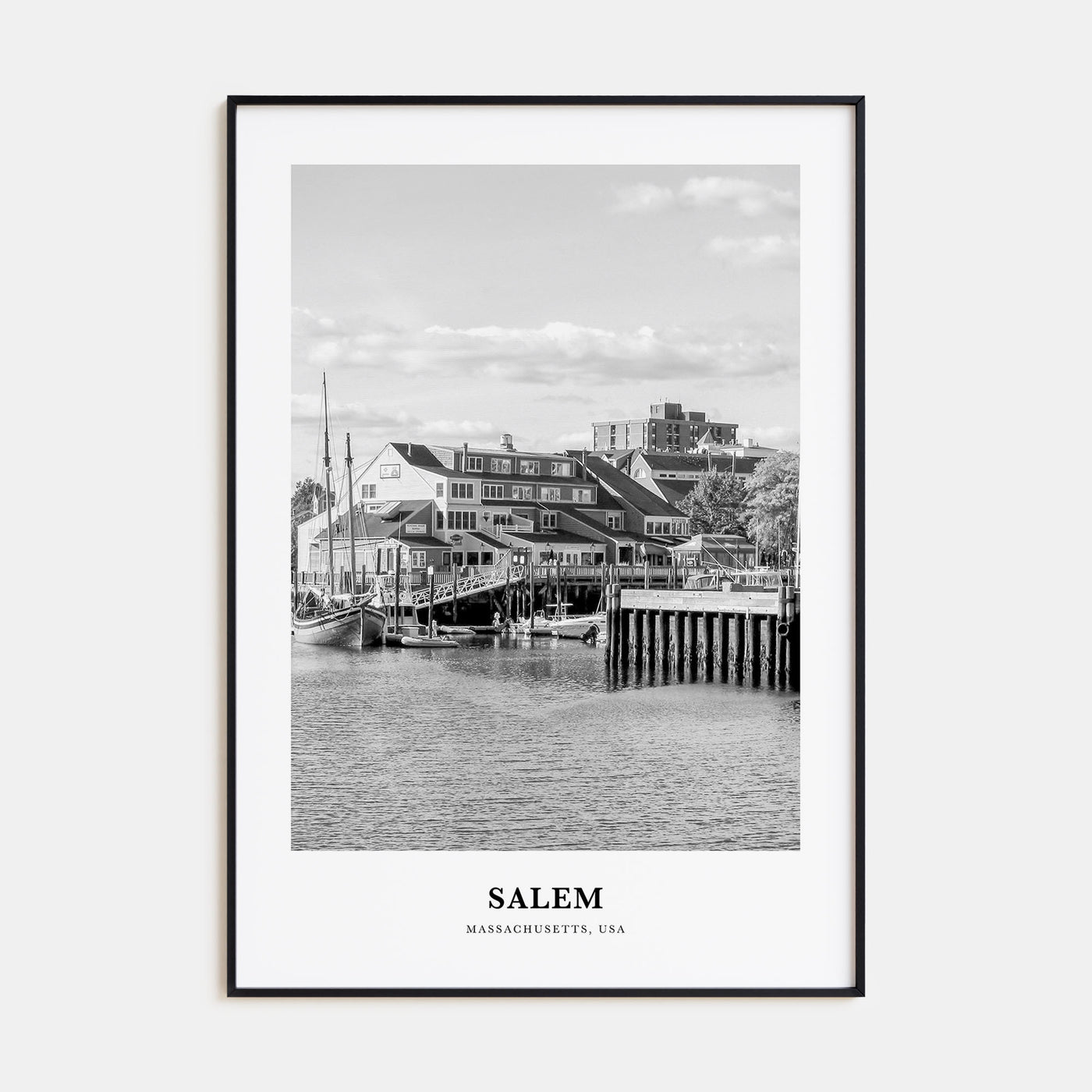 Salem, Massachusetts Portrait B&W Poster