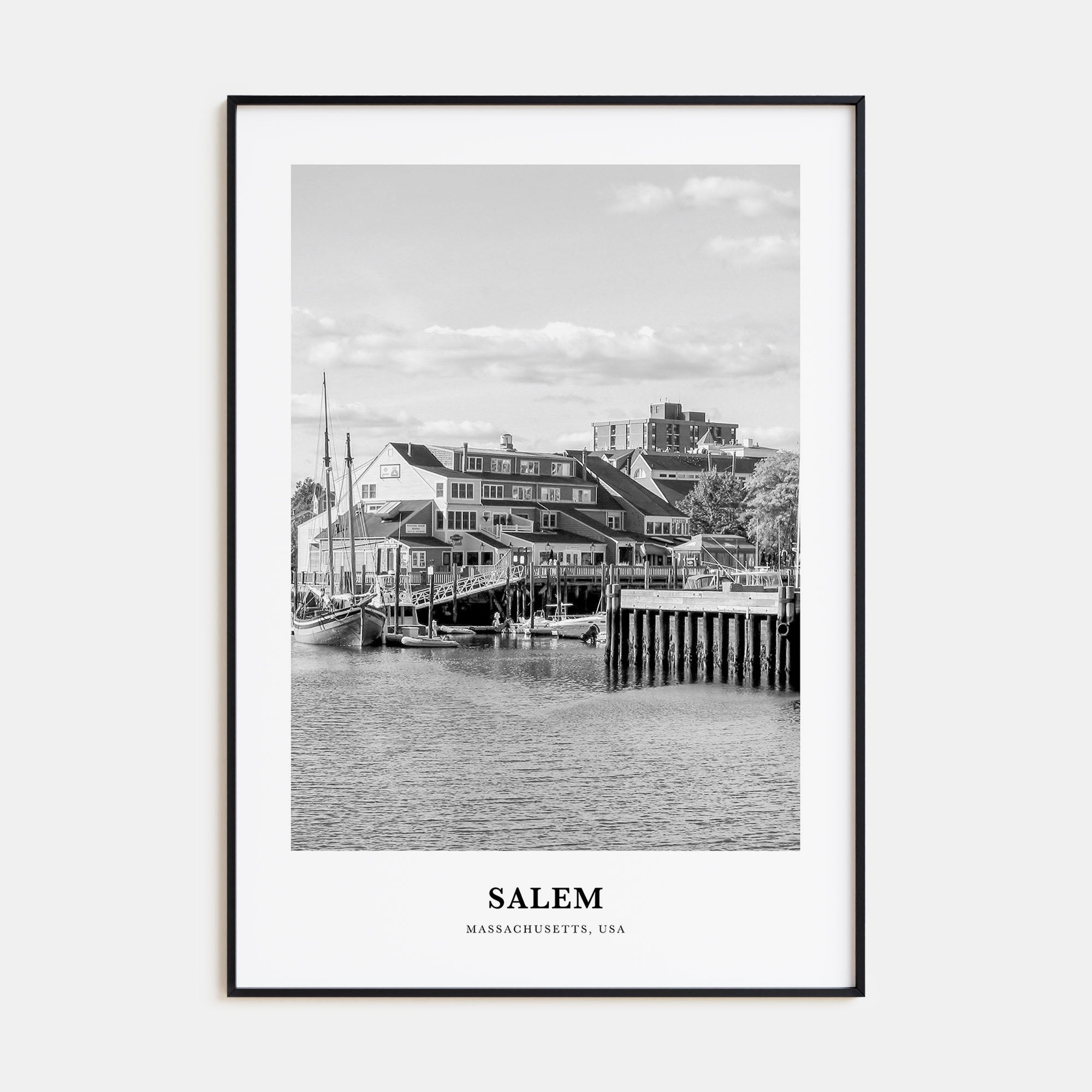 Salem, Massachusetts Portrait B&W Poster