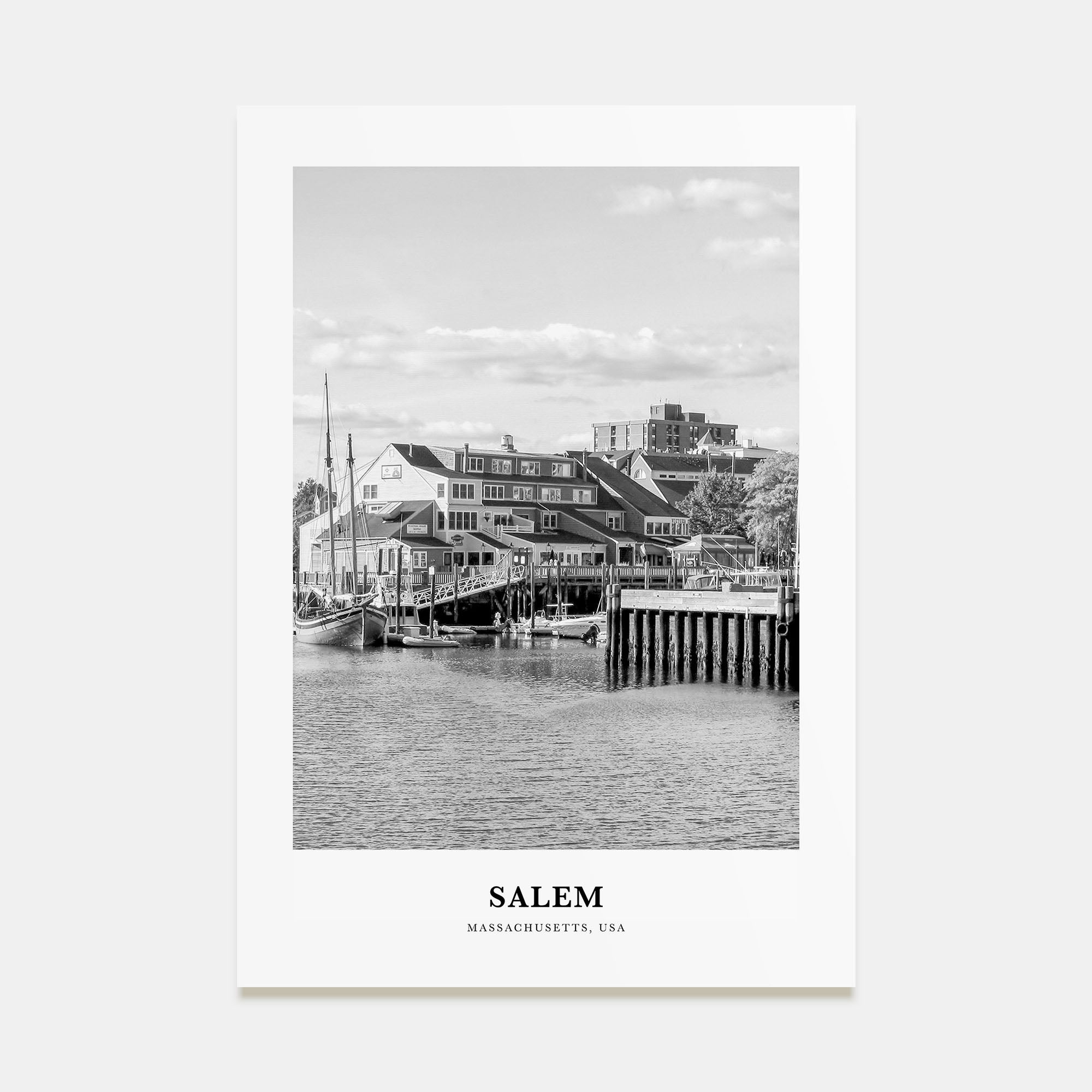 Salem, Massachusetts Portrait B&W Poster