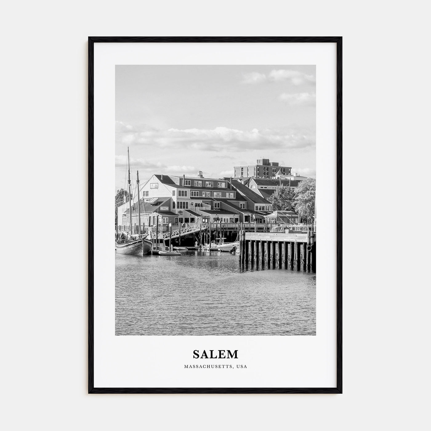 Salem, Massachusetts Portrait B&W Poster