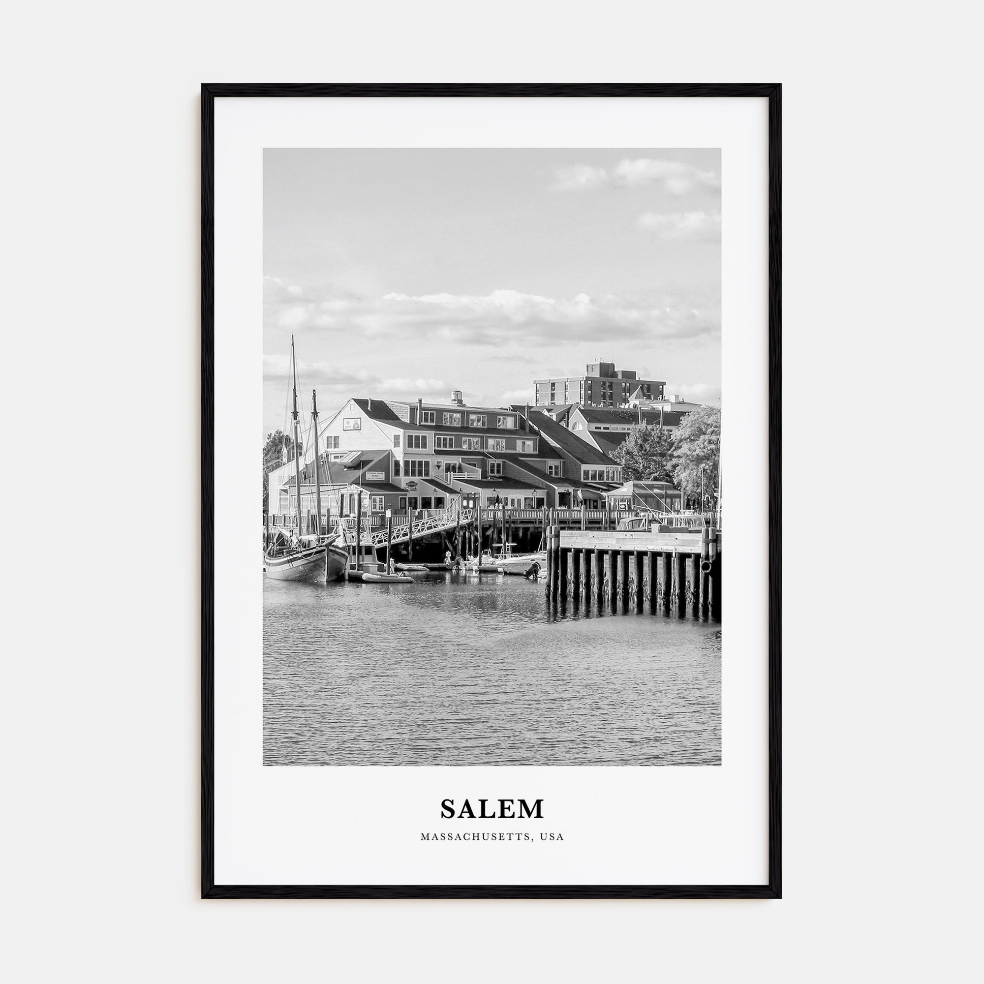 Salem, Massachusetts Portrait B&W Poster