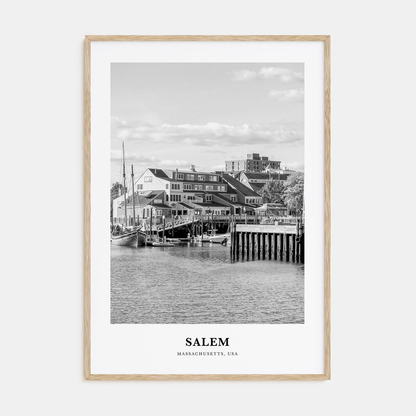 Salem, Massachusetts Portrait B&W Poster