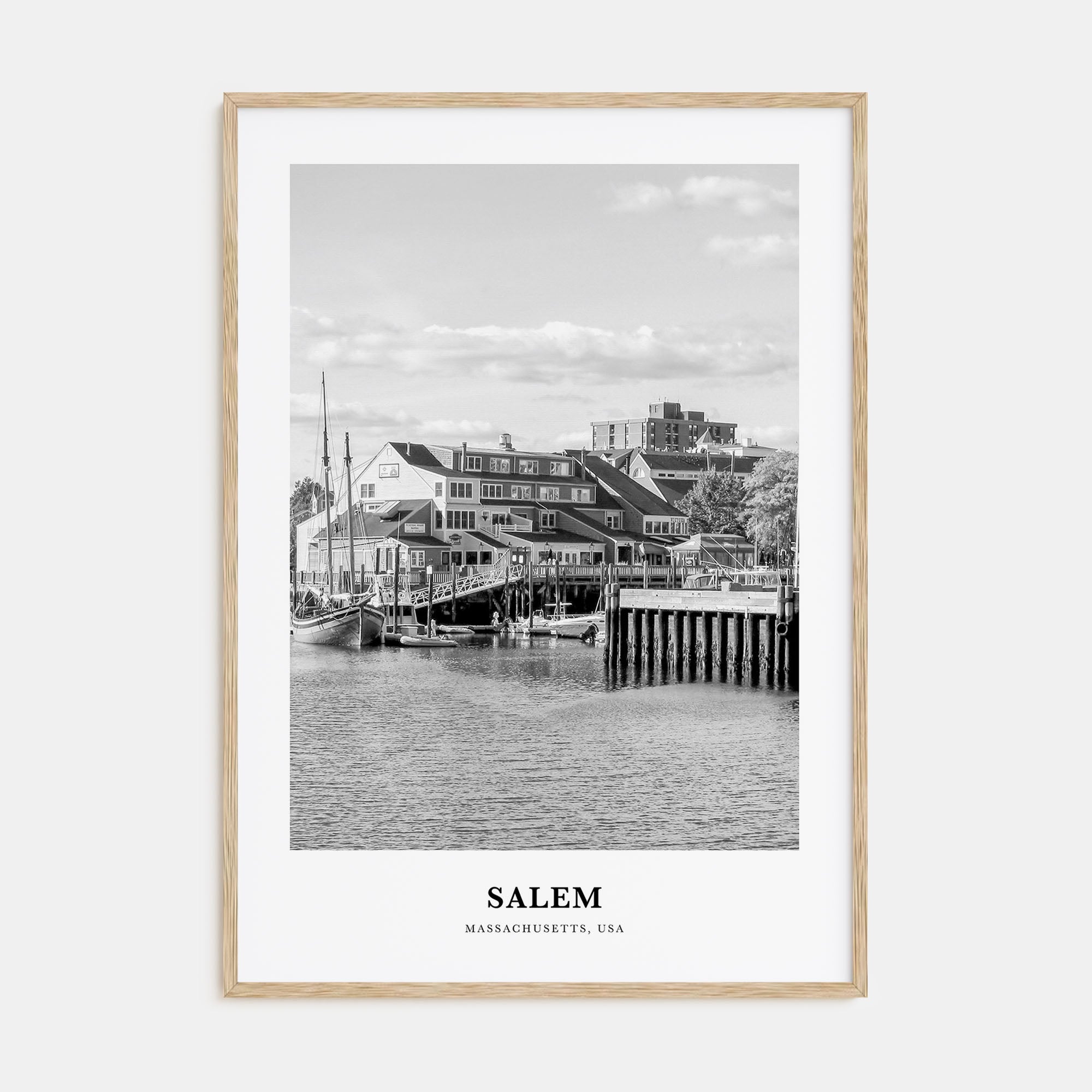 Salem, Massachusetts Portrait B&W Poster