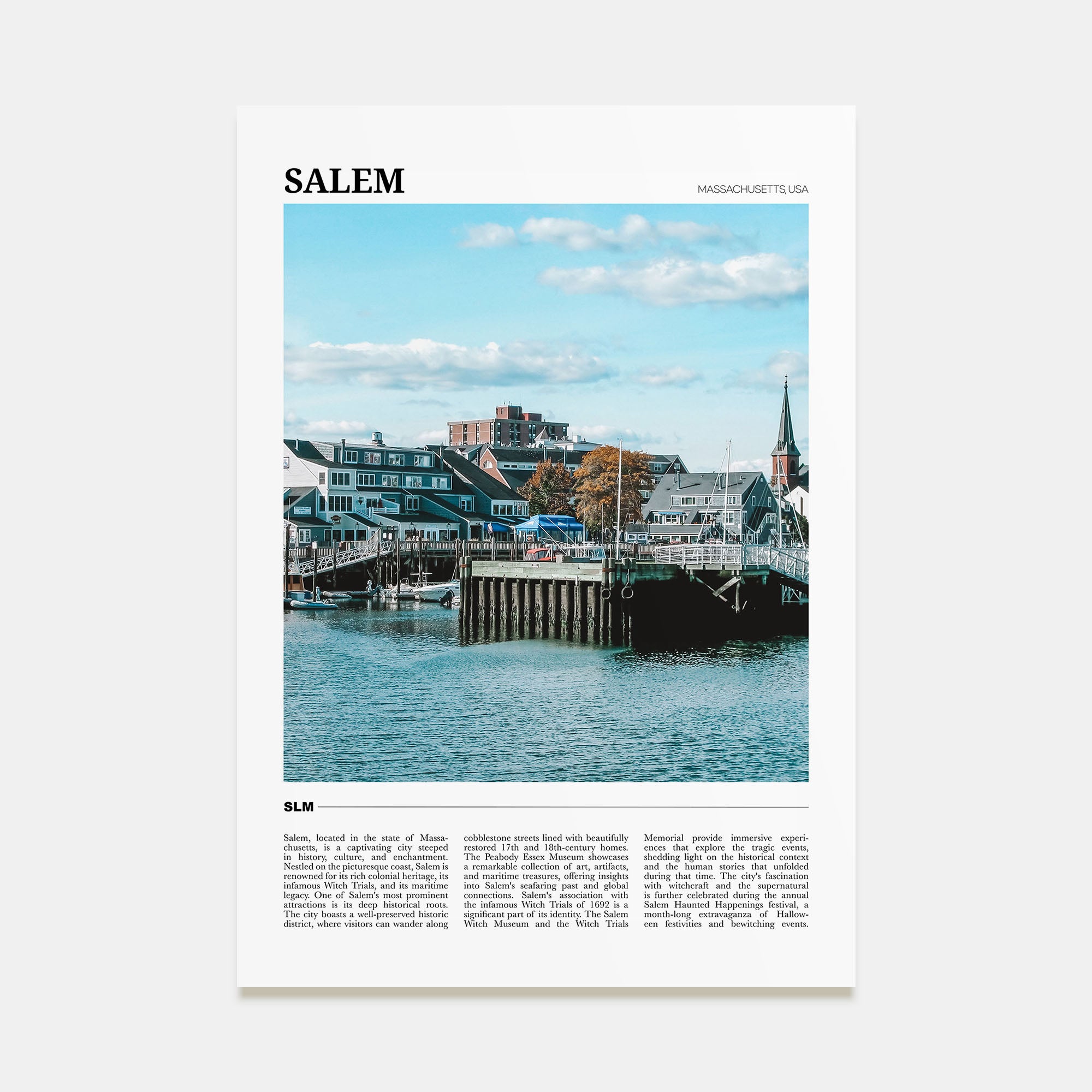 Salem, Massachusetts Travel Color Poster