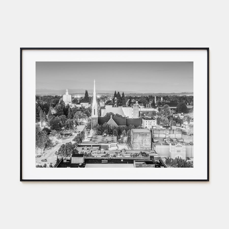 Salem, Oregon Landscape B&W Poster