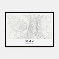 Salem, Oregon Map Landscape Poster