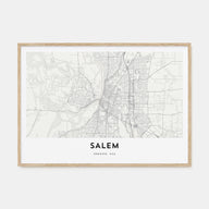 Salem, Oregon Map Landscape Poster