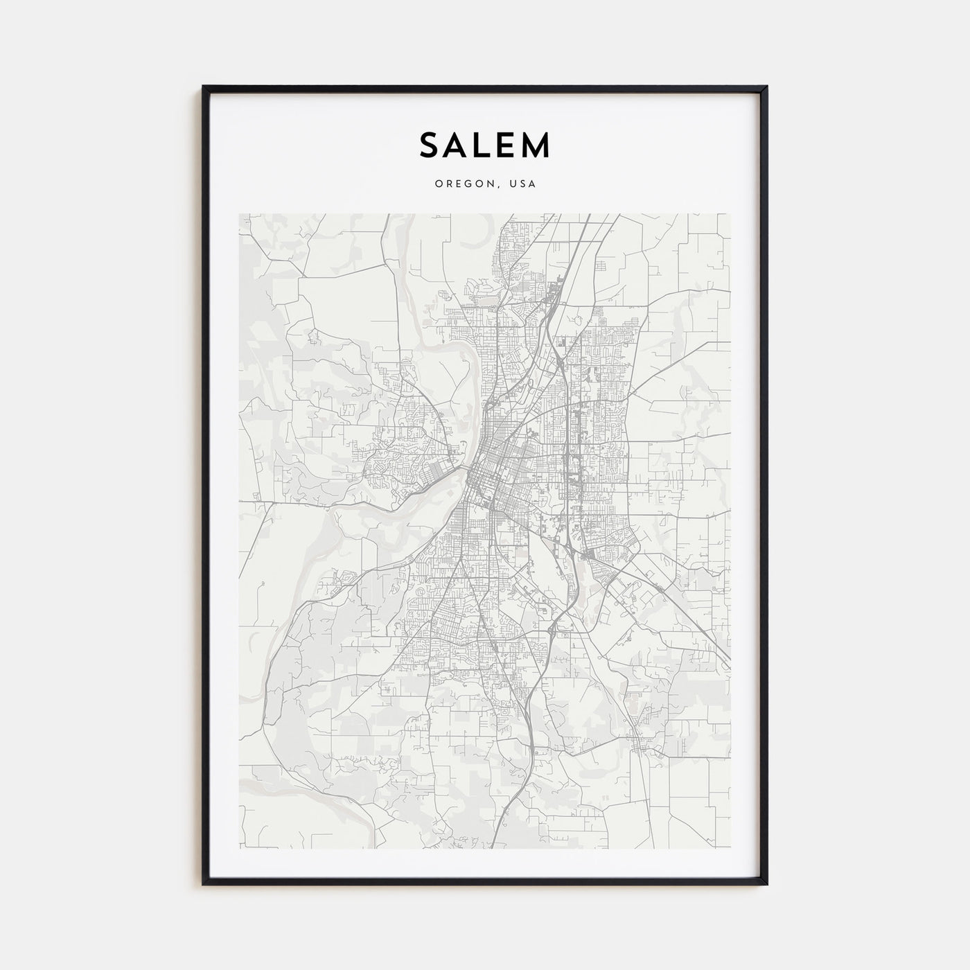 Salem, Oregon Map Portrait Poster