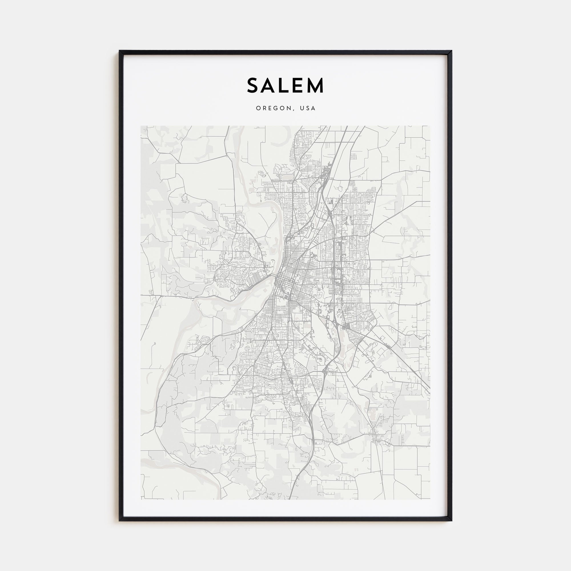 Salem, Oregon Map Portrait Poster