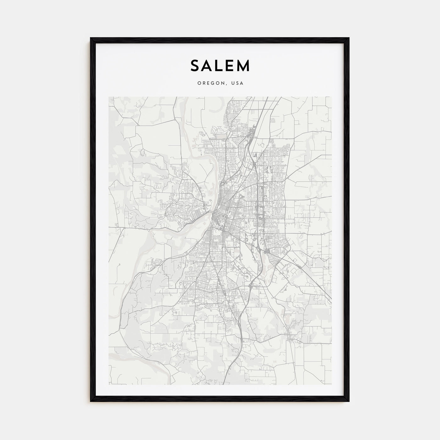 Salem, Oregon Map Portrait Poster