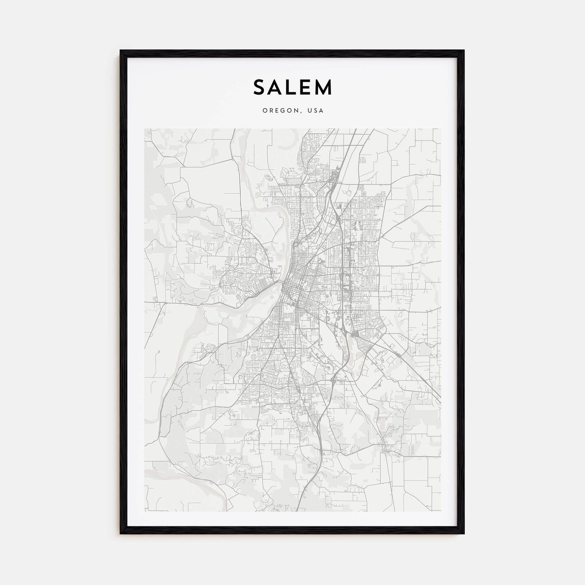 Salem, Oregon Map Portrait Poster