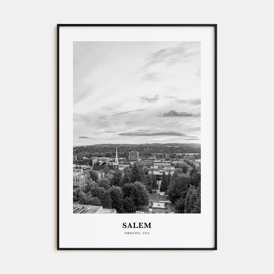Salem, Oregon Portrait B&W Poster