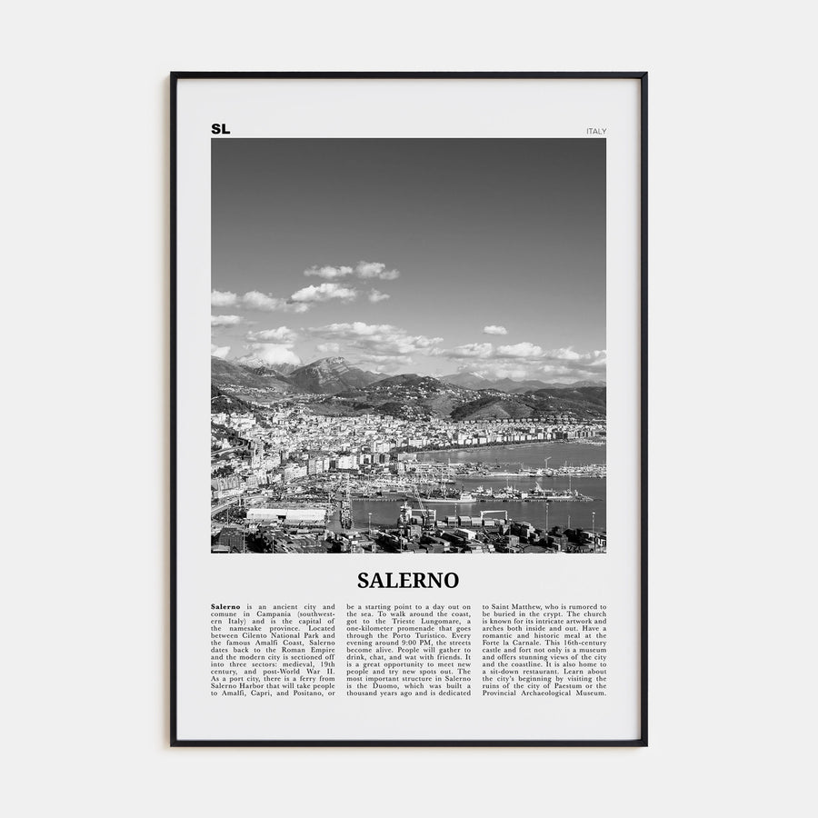 Salerno Travel B&W Poster